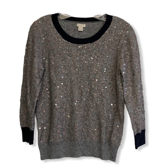 J. Crew Sweaters - J. Crew Wool Scattered Sequin Sweater Gray